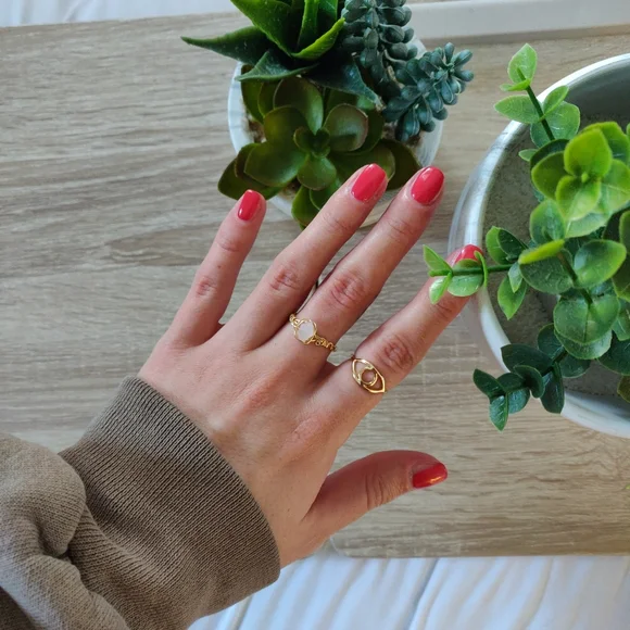 3/$20 ROSE QUARTZ CRYSTAL RING - Picture 1 of 3